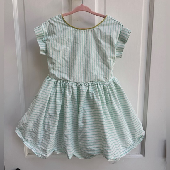 French Connection 4T Girls Mint Green & White Striped Formal Short Sleeve Dress - Picture 1 of 6